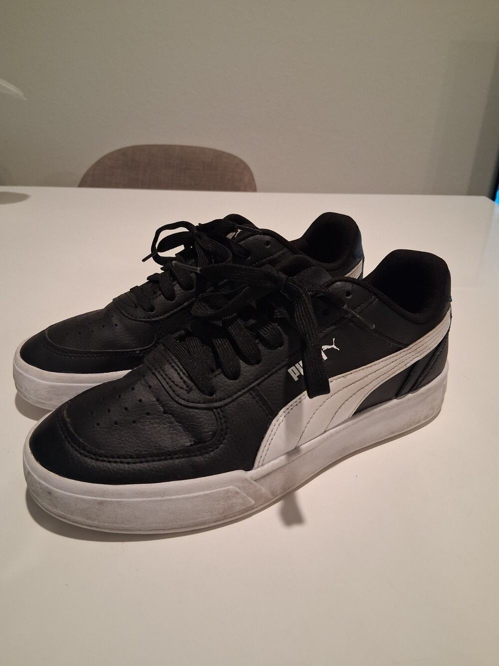 PUMA Caven Black White Sneakers Men's Size 7 EUR 39 NO INSOLES Used Shoes